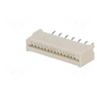 Connector: FFC (FPC) | straight | PIN: 14 | NON-ZIF | THT | tinned | 20mΩ