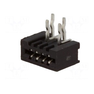 Connector: FFC (FPC) | angled 90° | PIN: 4 | NON-ZIF | THT | tinned | 20mΩ