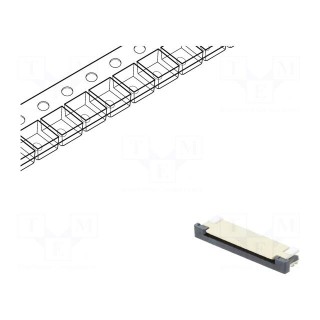 Connector: FFC/FPC | horizontal | PIN: 14 | ZIF | SMT | tinned | 30mΩ | 1mm