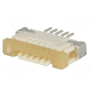 Connector: FFC/FPC | horizontal | PIN: 5 | top contacts,ZIF | SMT | 50V