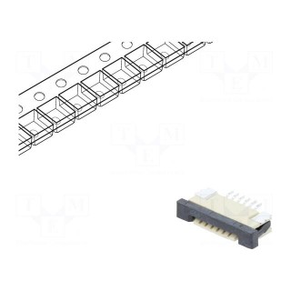 Connector: FFC (FPC) | horizontal | PIN: 6 | ZIF | SMT | tinned | 30mΩ