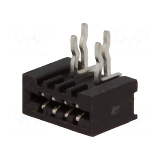 Connector: FFC (FPC) | angled 90° | PIN: 4 | NON-ZIF | THT | tinned | 20mΩ