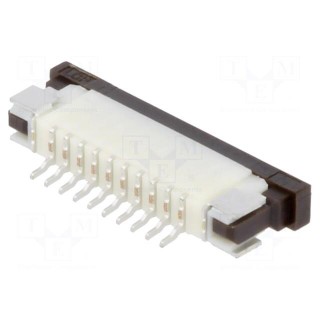 Connector: FFC/FPC | horizontal | PIN: 10 | ZIF | SMT | 50V | 0.4A | tinned