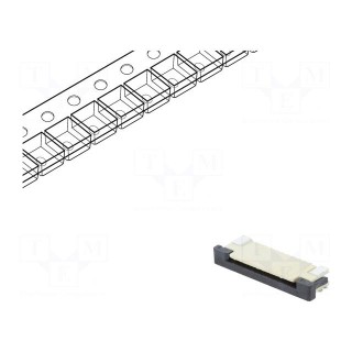 Connector: FFC/FPC | horizontal | PIN: 10 | ZIF | SMT | tinned | 30mΩ | 1mm