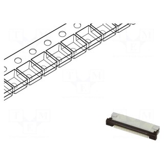 Connector: FFC/FPC | horizontal | PIN: 12 | ZIF | SMT | 50V | 0.4A | tinned