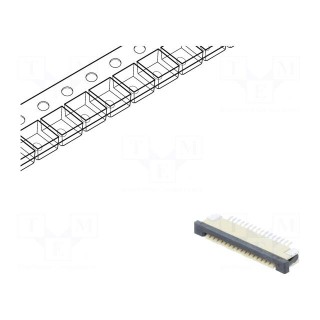 Connector: FFC (FPC) | horizontal | PIN: 16 | ZIF | SMT | tinned | 30mΩ