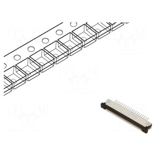 Connector: FFC/FPC | horizontal | PIN: 20 | ZIF | SMT | 50V | 0.4A | tinned