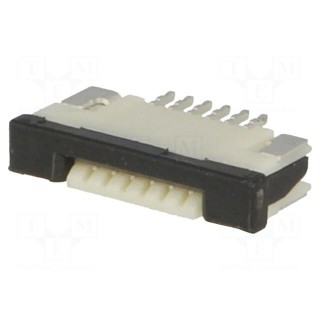 Connector: FFC/FPC | horizontal | PIN: 6 | top contacts,ZIF | SMT | 0.5A