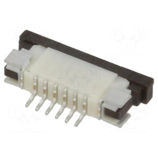 Connector: FFC/FPC | horizontal | PIN: 6 | ZIF | SMT | 50V | 0.4A | tinned