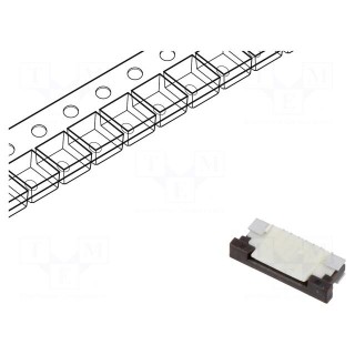 Connector: FFC/FPC | horizontal | PIN: 6 | ZIF | SMT | 50V | 0.4A | tinned