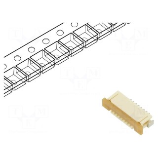 Connector: FFC/FPC | horizontal | PIN: 8 | bottom contacts,ZIF | SMT