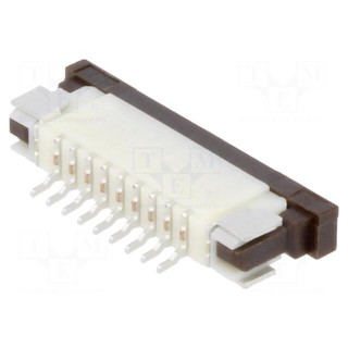 Connector: FFC/FPC | horizontal | PIN: 9 | ZIF | SMT | 50V | 0.4A | tinned