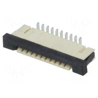 Connector: FFC (FPC) | vertical | PIN: 10 | ZIF | SMT | 0.5A | 30mΩ | 1mm