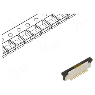 Connector: FFC/FPC | vertical | PIN: 12 | ZIF | SMT | 125V | 1A | gold flash