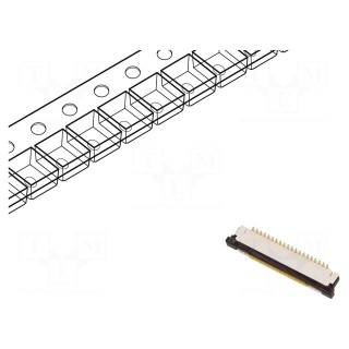 Connector: FFC/FPC | vertical | PIN: 20 | ZIF | SMT | 125V | 1A | gold flash