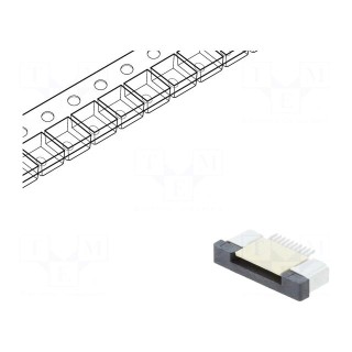 Connector: FFC (FPC) | horizontal | PIN: 10 | ZIF | SMT | 500mA | tinned