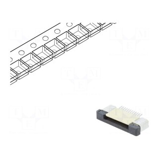 Connector: FFC (FPC) | horizontal | PIN: 12 | ZIF | SMT | 500mA | tinned