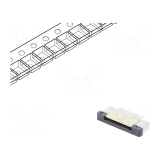 Connector: FFC (FPC) | horizontal | PIN: 14 | ZIF | SMT | 500mA | tinned