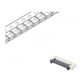 Connector: FFC (FPC) | horizontal | PIN: 14 | ZIF | SMT | tinned | 30mΩ