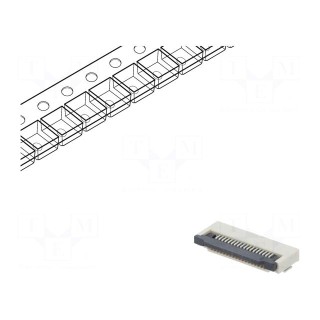 Connector: FFC (FPC) | horizontal | PIN: 18 | ZIF | SMT | tinned | 30mΩ