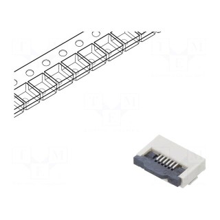 Connector: FFC (FPC) | horizontal | PIN: 6 | ZIF | SMT | tinned | 30mΩ