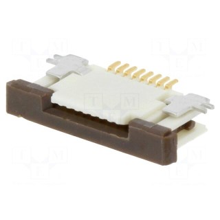 Connector: FFC (FPC) | horizontal | PIN: 8 | ZIF,bottom contacts | SMT