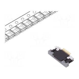 Connector: FFC (FPC) | horizontal | PIN: 8 | ZIF,bottom contacts | SMT