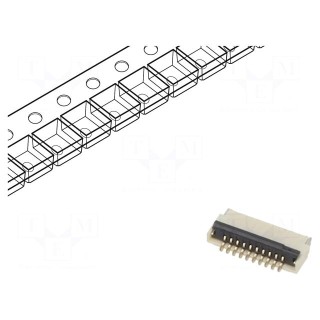 Connector: FFC/FPC | horizontal | PIN: 10 | ZIF | SMT | 30V | 0.4A | H: 1mm