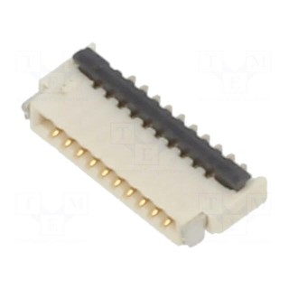 Connector: FFC/FPC | horizontal | PIN: 10 | ZIF | SMT | 30V | 0.4A | H: 1mm