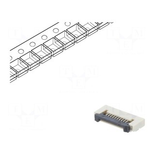 Connector: FFC (FPC) | horizontal | PIN: 10 | ZIF | SMT | tinned | 30mΩ
