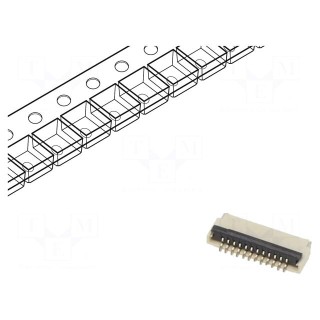 Connector: FFC/FPC | horizontal | PIN: 12 | ZIF | SMT | 30V | 0.4A | H: 1mm