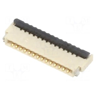 Connector: FFC/FPC | horizontal | PIN: 14 | ZIF | SMT | 30V | 0.4A | H: 1mm