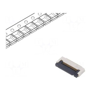 Connector: FFC/FPC | horizontal | PIN: 14 | ZIF | SMT | 50V | 0.4A | Mat: LCP