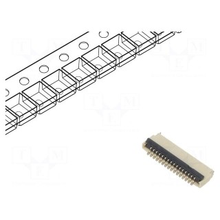 Connector: FFC/FPC | horizontal | PIN: 16 | ZIF | SMT | 30V | 0.4A | H: 1mm