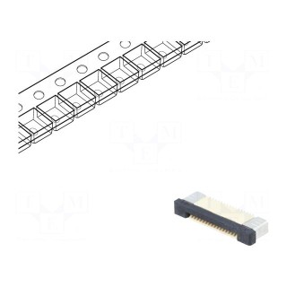 Connector: FFC (FPC) | horizontal | PIN: 16 | ZIF | SMT | 500mA | tinned