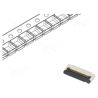 Connector: FFC/FPC | horizontal | PIN: 18 | ZIF | SMT | 50V | 0.4A | Mat: LCP