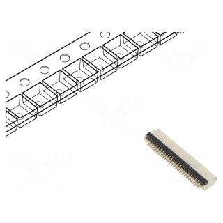 Connector: FFC/FPC | horizontal | PIN: 24 | ZIF | SMT | 30V | 0.4A | H: 1mm