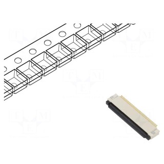 Connector: FFC/FPC | horizontal | PIN: 40 | ZIF | SMT | 50V | 0.4A | Mat: LCP