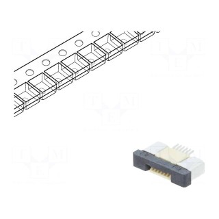Connector: FFC/FPC | horizontal | PIN: 6 | ZIF | SMT | 500mA | tinned | 30mΩ