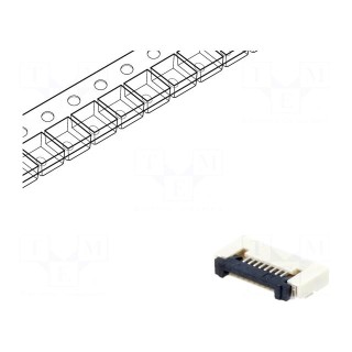 Connector: FFC (FPC) | horizontal | PIN: 8 | ZIF | SMT | tinned | 30mΩ