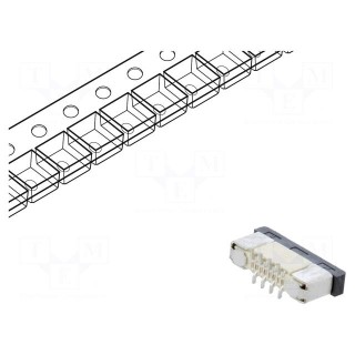 Connector: FFC/FPC | horizontal | PIN: 8 | ZIF | SMT | 500mA | tinned | 30mΩ