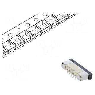 Connector: FFC/FPC | vertical | PIN: 10 | ZIF | SMT | 500mA | tinned | 30mΩ