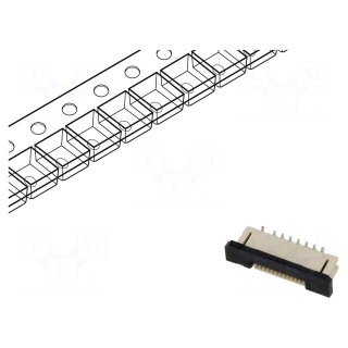 Connector: FFC/FPC | vertical | PIN: 12 | ZIF | SMT | 30V | 0.5A | tinned