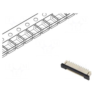 Connector: FFC/FPC | vertical | PIN: 20 | ZIF | SMT | 30V | 0.5A | tinned