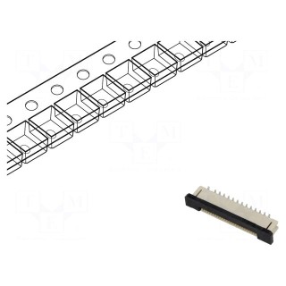 Connector: FFC/FPC | vertical | PIN: 24 | ZIF | SMT | 30V | 0.5A | tinned