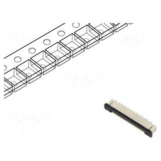 Connector: FFC/FPC | vertical | PIN: 30 | ZIF | SMT | 30V | 0.5A | tinned