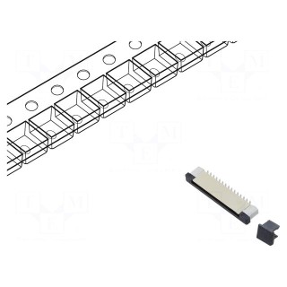 Connector: FFC/FPC | vertical | PIN: 30 | ZIF | SMT | 500mA | tinned | 30mΩ