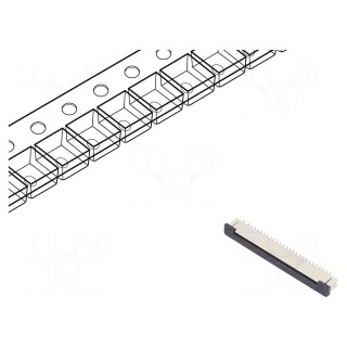 Connector: FFC/FPC | vertical | PIN: 50 | ZIF | SMT | 30V | 0.5A | tinned