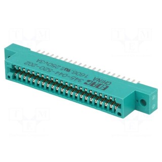 Card edge | PIN: 44 | soldered | on PCBs | gold-plated | 2.54mm