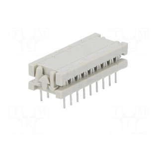 IDC transition | PIN: 18 | DIL 7,62mm | IDC,THT | for ribbon cable